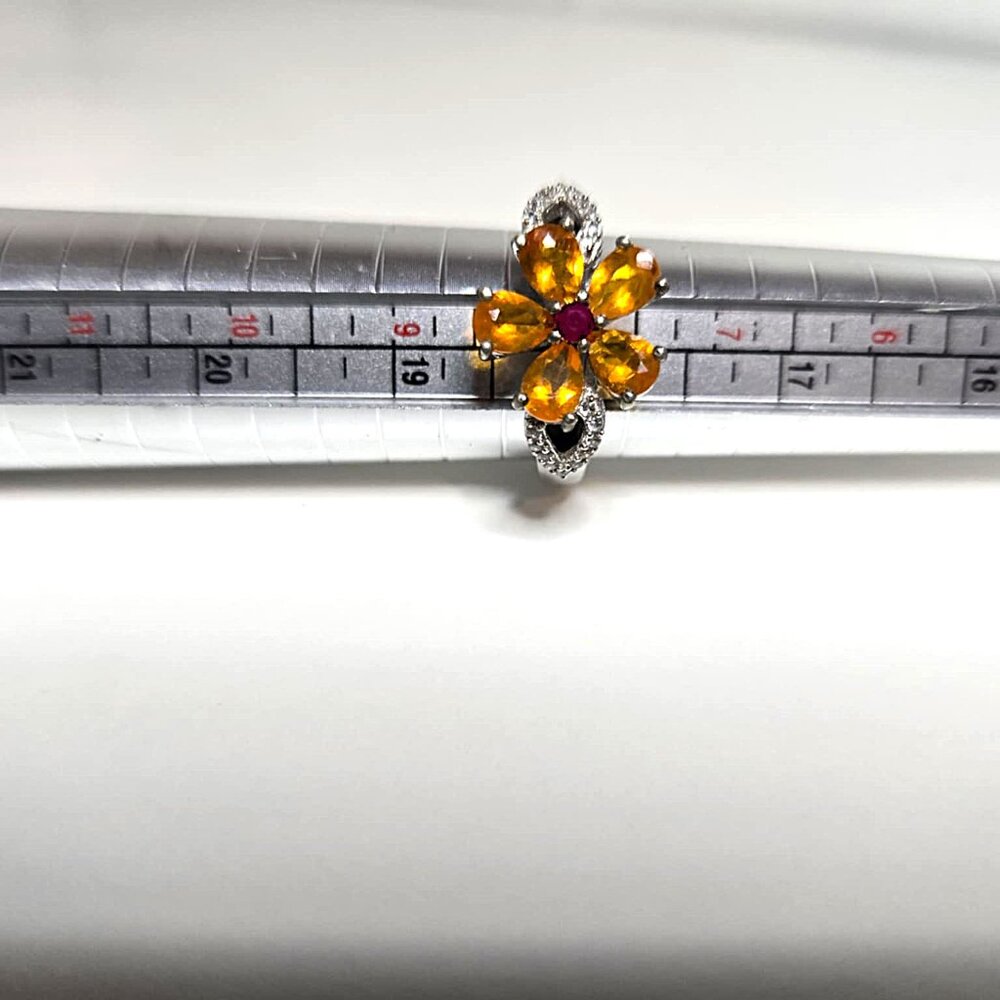 Orange Flower Ring - Picture 6 of 8